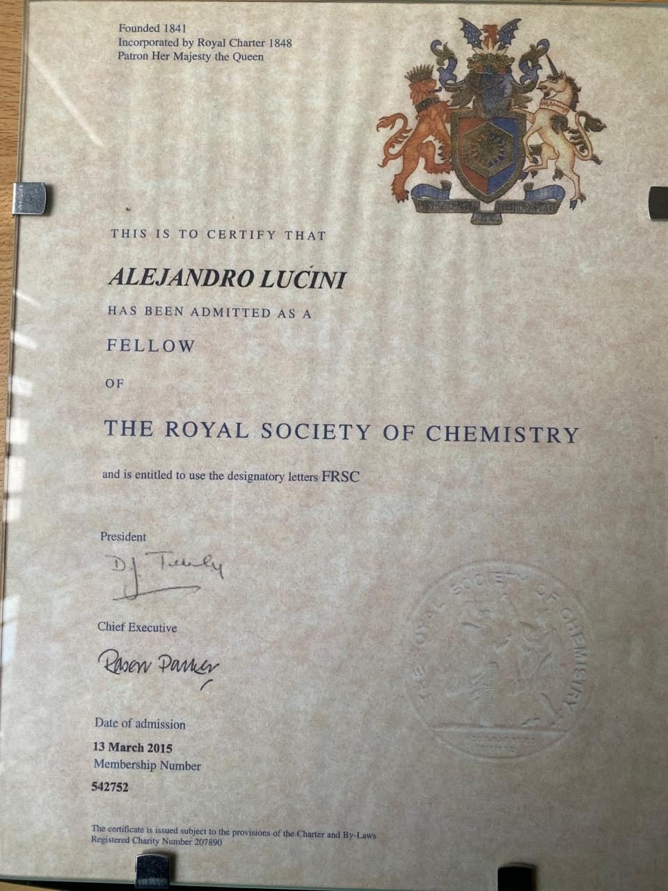 We are proud to have Professor Lucini in our team.